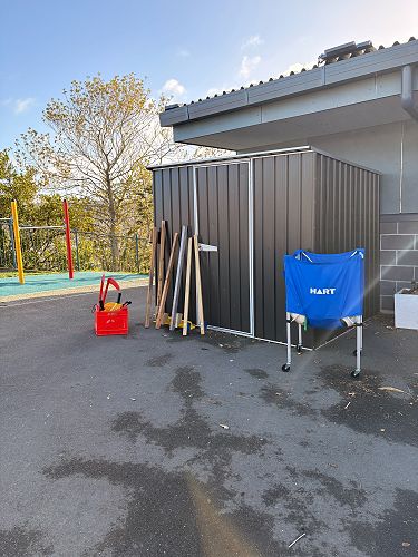 Our student lead PE shed is available for lunchtime supplies