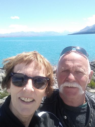 Sally and Michael Hanrahan on a bike ride to Tekapo.