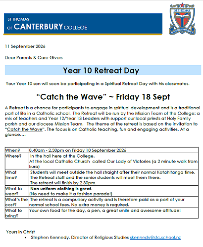 YEAR 10 RETREAT DAY