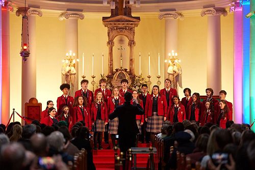 The Trinitones performing in the Sacred Heart Basilica at the Gala Concert