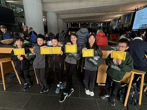 Mathswell team placing third overall in the Wellington competition