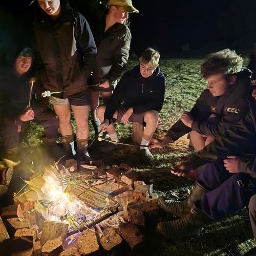 Toasting marshmallows at The Downs