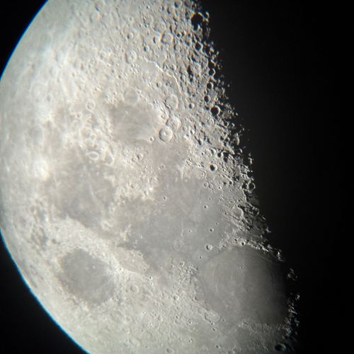 The moon through the telescope
