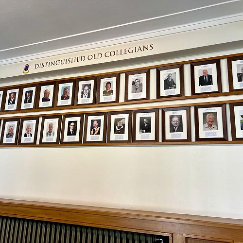Distinguished Old Collegians Display in the Cloisters