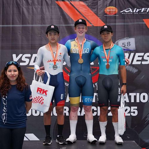 Josh Grieve competing in&nbsp;an international junior track cycling competition in Malaysia