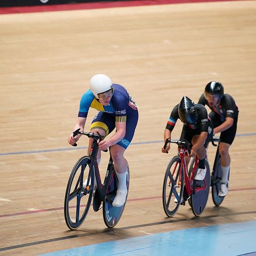 Josh Grieve competing in&nbsp;an international junior track cycling competition in Malaysia