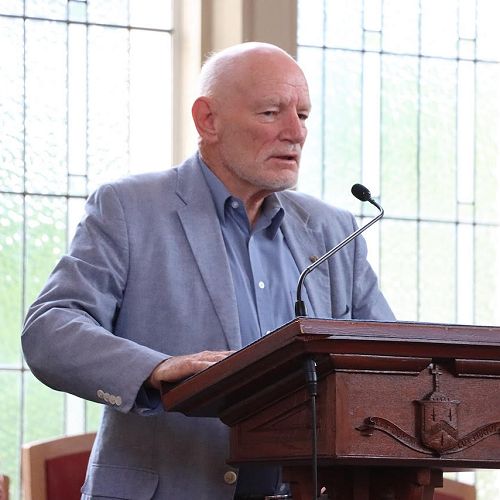 Distinguished Old Collegian Colin Brown addresses the boys