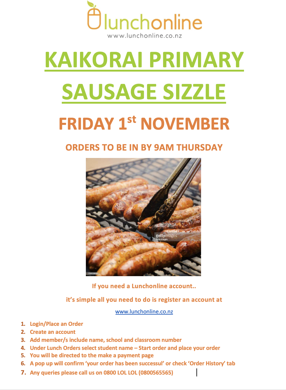 Sausage Sizzle Friday 1st November