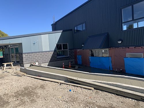 The double doors you can see are to the school office