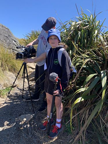 Emma and Mr. Clarke film at the Pineapple Track