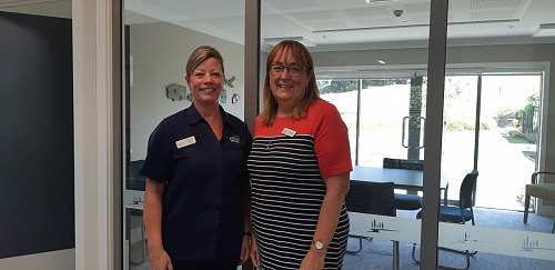 Madeleine Esdaile, Clinical Manager at Aspiring Enliven, where the Kowhai Programme will be hosted, with Kowhai Programme Coordinator Denise van Aalst.