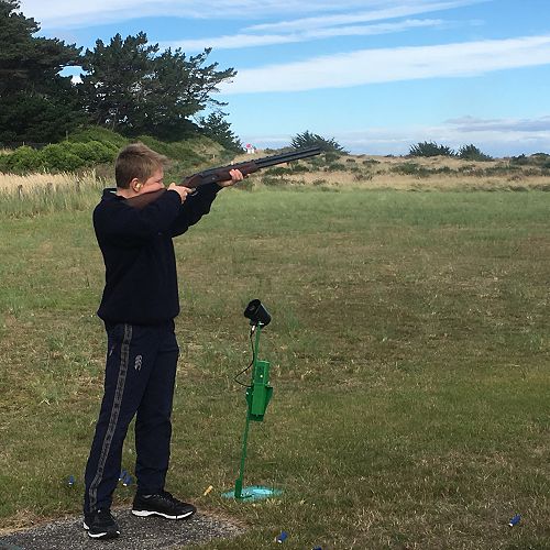 William Shallard takes aim at a clay bird