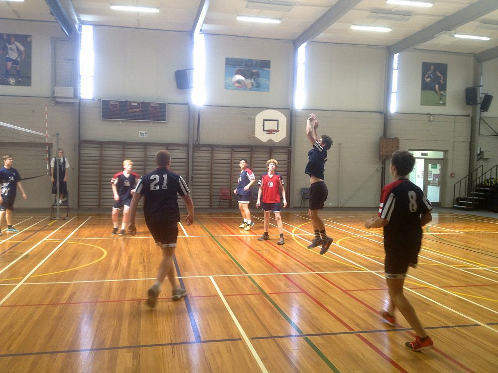 Semisi Maiai, Captain of the winning STAC Volleyball team in action.