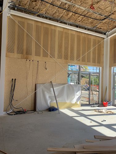 Inside the new hall